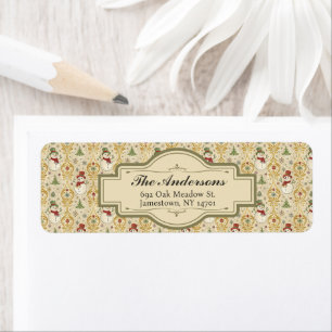 Vintage Snowman & Christmas Tree Return Address