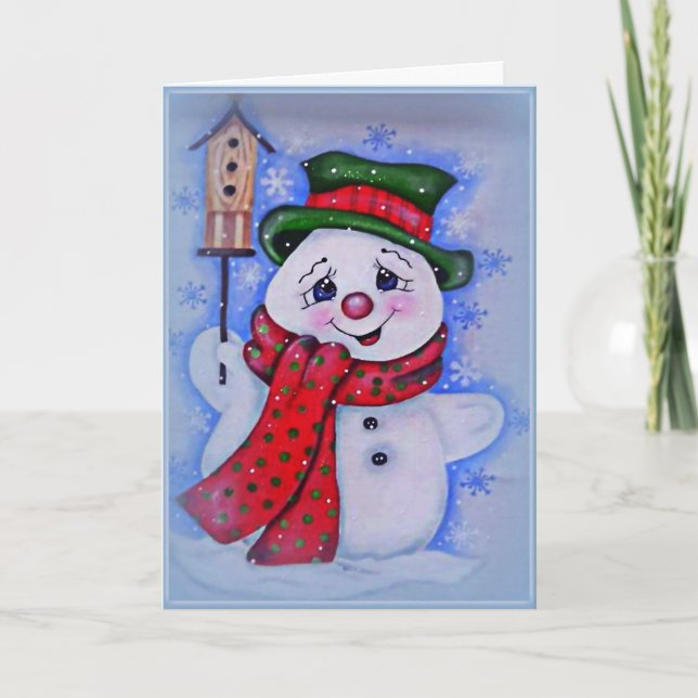 Vintage Snowman Holiday Card (Front)