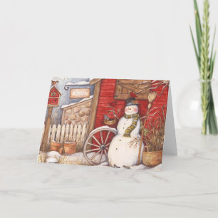 Vintage Snowman Holiday Card