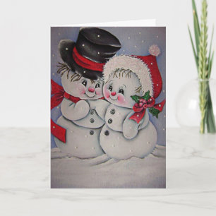 Vintage Snowman Holiday Card