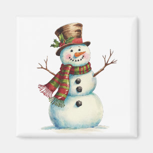 Vintage Snowman Magnet