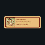 Vintage Snowman - Merry Christmas return label<br><div class="desc">Complete your holiday correspondence with the Vintage Snowman - Merry Christmas return labels. These charming labels feature a delightful vintage snowman design that adds a touch of nostalgia to your Christmas cards and packages. With their high-quality adhesive backing, these labels securely stick to envelopes and packages, ensuring your mail arrives...</div>