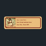Vintage Snowman - Merry Christmas return label<br><div class="desc">Complete your holiday correspondence with the Vintage Snowman - Merry Christmas return labels. These charming labels feature a delightful vintage snowman design that adds a touch of nostalgia to your Christmas cards and packages. With their high-quality adhesive backing, these labels securely stick to envelopes and packages, ensuring your mail arrives...</div>