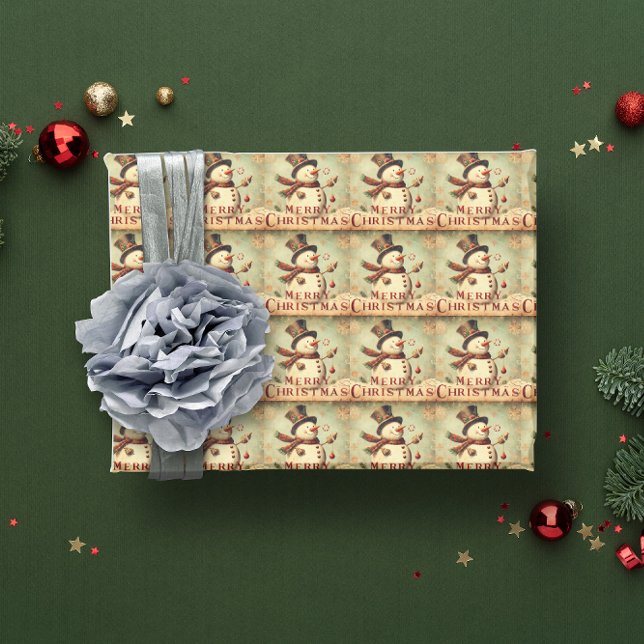 Vintage Snowman - Merry Christmas wrapping paper (Creator Uploaded)