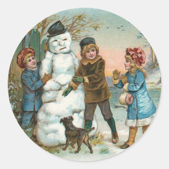 Vintage Snowman sticker (Front)