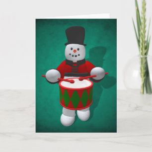 Vintage Snowmen: Drummer Holiday Card