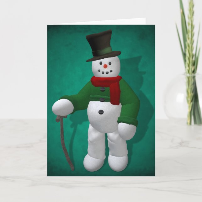 Vintage Snowmen: Mr. Cratchit Holiday Card (Front)
