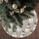 Vintage Snowmen Neutral Colours Pattern Christmas  Brushed Polyester Tree Skirt<br><div class="desc">Complete your Christmas decor with this Vintage Snowmen Neutral Colours Pattern Christmas tree skirt. Featuring adorable snowmen in soft, muted tones, this tree skirt brings a charming vintage vibe while keeping things stylish and minimal. The neutral colour palette blends seamlessly with any holiday theme, adding a cosy and festive touch...</div>