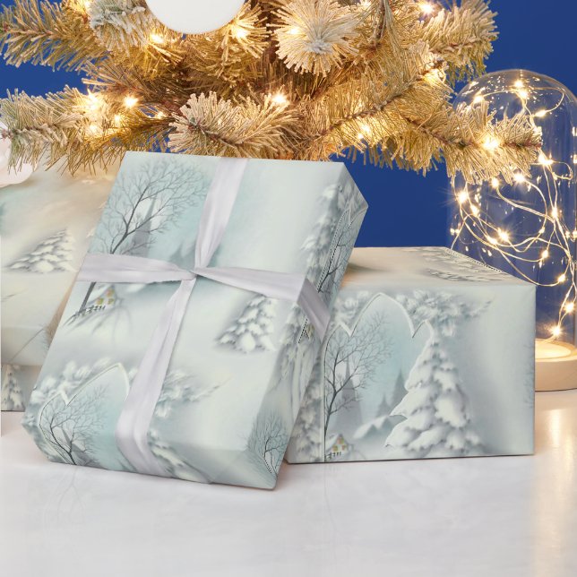 Vintage Snowy Night Wrapping Paper (Holidays)