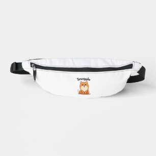 Vintage Snuggle Pomeranian Cute Dog Illustration D Bum Bags