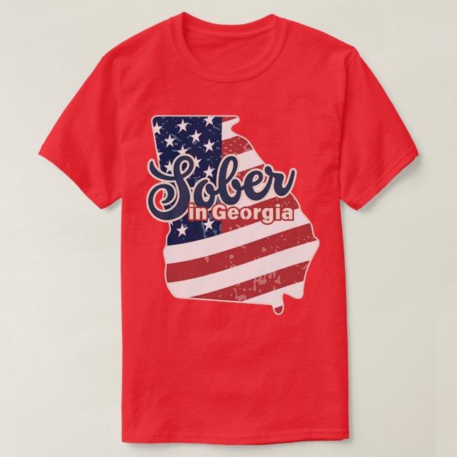 Vintage Sober In Georgia TShirt (Design Front)