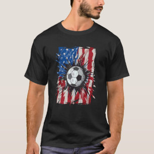 Vintage Soccer 4th Of July Men Usa American Flag B T-Shirt