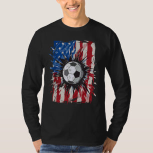 Vintage Soccer 4th Of July Men Usa American Flag B T-Shirt