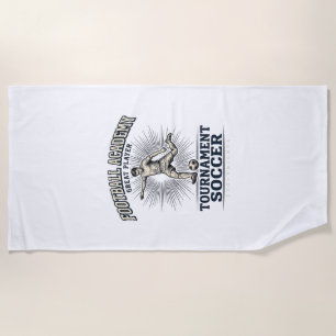 Vintage Soccer Academy Tournament Player Shirt (2) Beach Towel