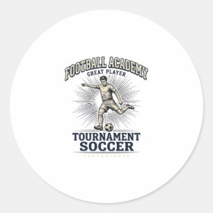 Vintage Soccer Academy Tournament Player Shirt (2) Classic Round Sticker
