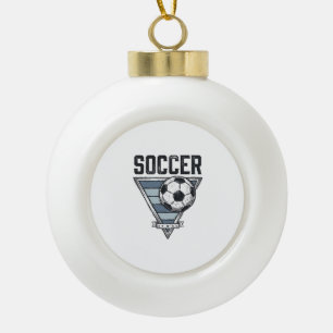Vintage Soccer Ball Triangle Badge Shirt Design (2 Ceramic Ball Christmas Ornament