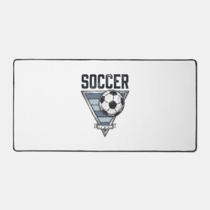 Vintage Soccer Ball Triangle Badge Shirt Design (2 Desk Mat