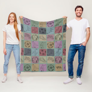 Vintage Soccer Blanket Cosy Gift for Sports Lover