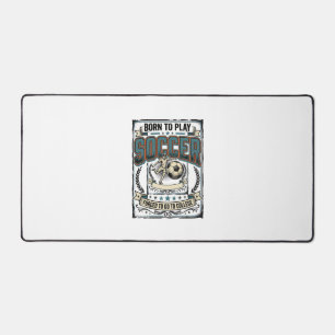 Vintage Soccer Born To Play College Shirt Design_1 Desk Mat