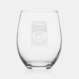 Vintage Soccer Born To Play College Shirt Design_1 Stemless Wine Glass