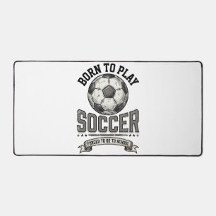 Vintage Soccer Born To Play School Shirt Design_1 Desk Mat