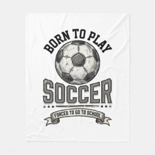 Vintage Soccer Born To Play School Shirt Design_1 Fleece Blanket