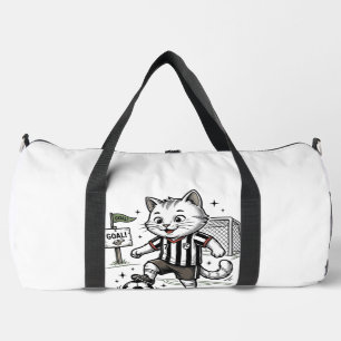 Vintage Soccer Cat Engraving Shirt Design_1 Duffle Bag