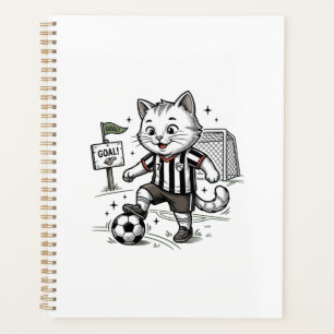Vintage Soccer Cat Engraving Shirt Design_1 Planner