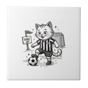 Vintage Soccer Cat Engraving Shirt Design_1 Tile