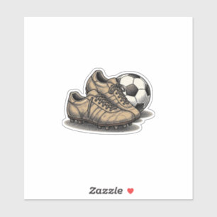 Vintage Soccer Cleats And Ball Shirt Design_1