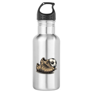 Vintage Soccer Cleats And Ball Shirt Design_1 532 Ml Water Bottle