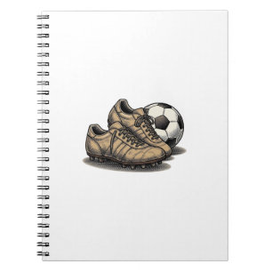 Vintage Soccer Cleats And Ball Shirt Design_1 Notebook