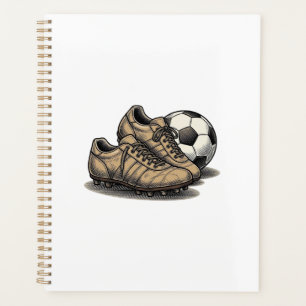 Vintage Soccer Cleats And Ball Shirt Design_1 Planner