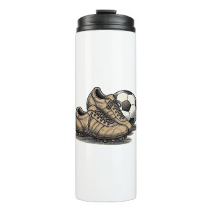 Vintage Soccer Cleats And Ball Shirt Design_1 Thermal Tumbler