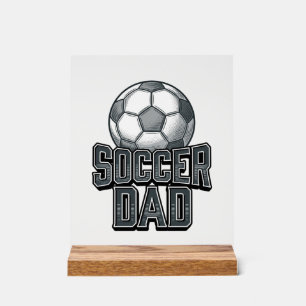 Vintage Soccer Dad Bold Engraving Shirt Design_1 Acrylic Sign