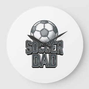 Vintage Soccer Dad Bold Engraving Shirt Design_1 Large Clock