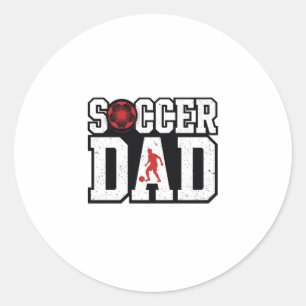 Vintage Soccer Dad Distressed Sports Typography Sh Classic Round Sticker