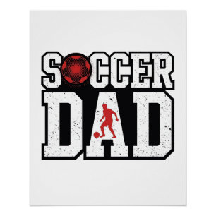 Vintage Soccer Dad Distressed Sports Typography Sh Poster