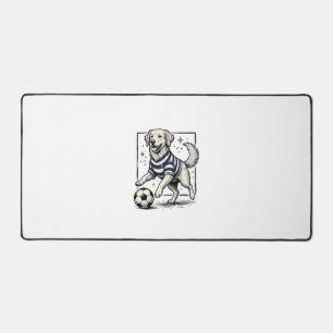 Vintage Soccer Dog Engraving Shirt Design_1 Desk Mat