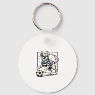 Vintage Soccer Dog Engraving Shirt Design_1 Key Ring