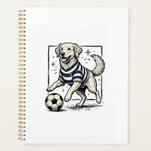 Vintage Soccer Dog Engraving Shirt Design_1 Planner