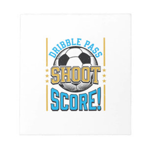 Vintage Soccer Dribble Pass Shoot Score Shirt Desi Notepad