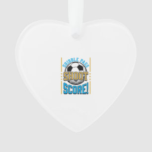 Vintage Soccer Dribble Pass Shoot Score Shirt Desi Ornament