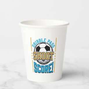 Vintage Soccer Dribble Pass Shoot Score Shirt Desi Paper Cups