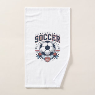 Vintage Soccer Emblem Shirt Design_1 Hand Towel
