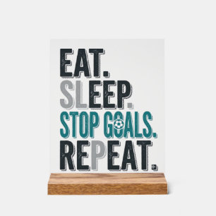 Vintage Soccer Goalie Eat Sleep Stop Goals Shirt_1 Acrylic Sign