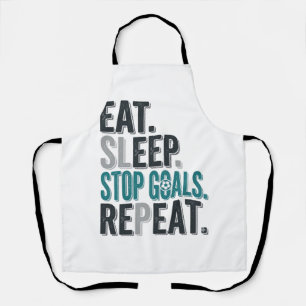 Vintage Soccer Goalie Eat Sleep Stop Goals Shirt_1 Apron