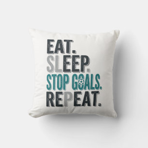 Vintage Soccer Goalie Eat Sleep Stop Goals Shirt_1 Cushion