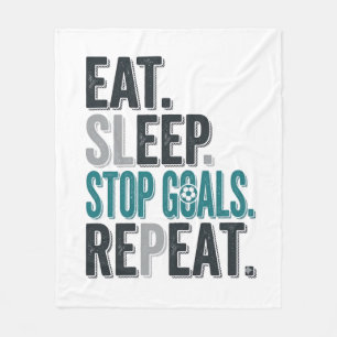 Vintage Soccer Goalie Eat Sleep Stop Goals Shirt_1 Fleece Blanket