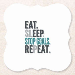 Vintage Soccer Goalie Eat Sleep Stop Goals Shirt_1 Paper Coaster